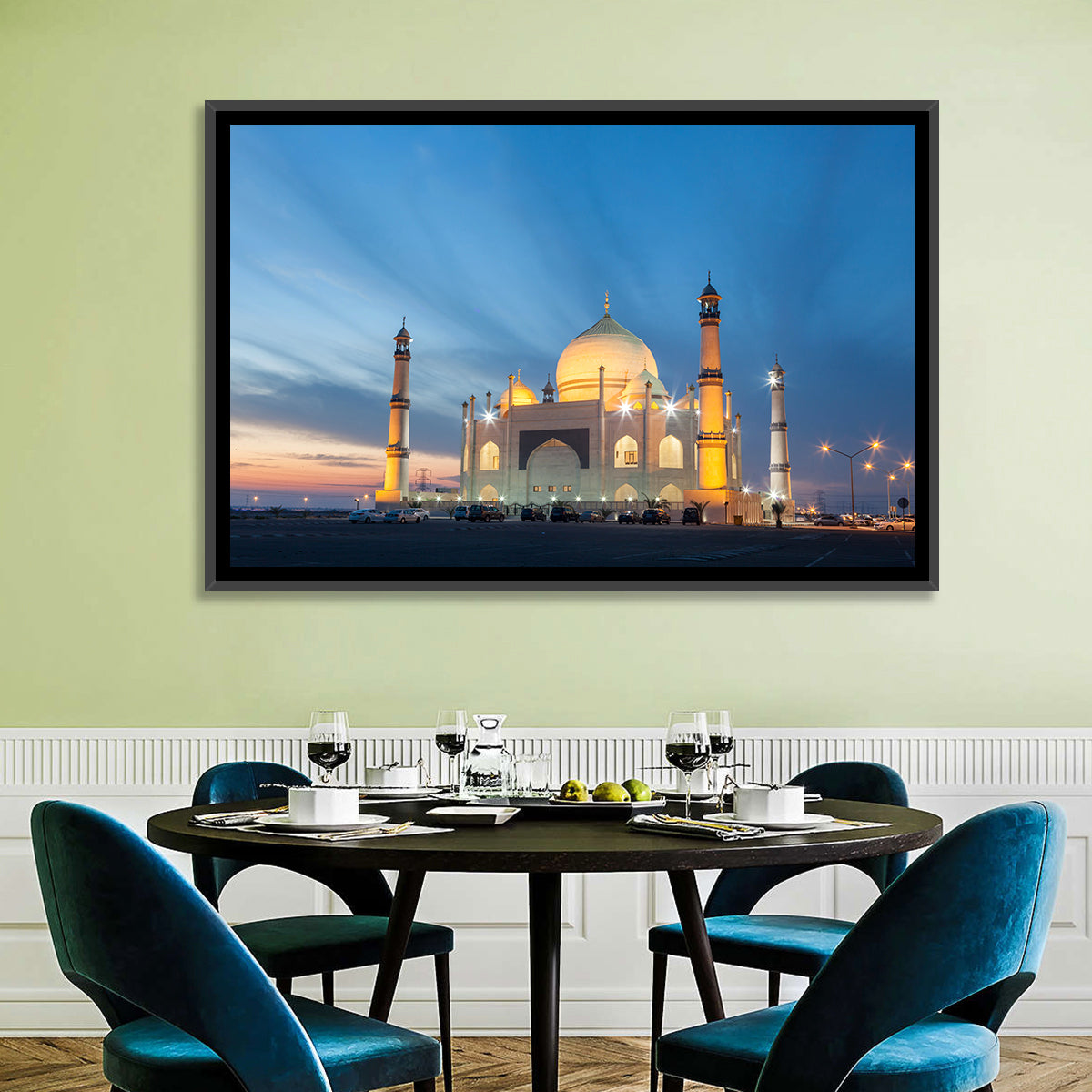 Siddiqa Fatima Zahra Mosque at Dusk Wall Art in a room, landscape