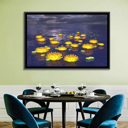 Floating Lotus at Dusk Wall Art