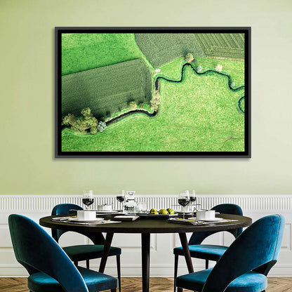 Meandering Stream Over Farmland Wall Art