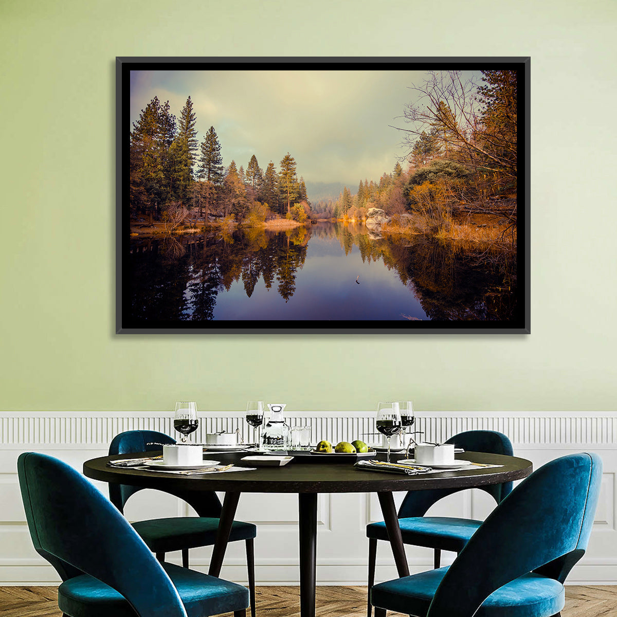 Misty Lake Fulmor Reflection Wall Art