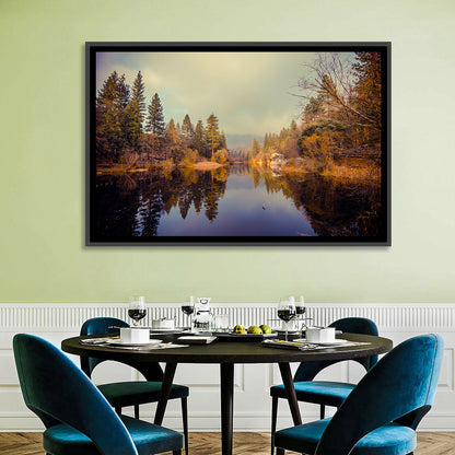 Misty Lake Fulmor Reflection Wall Art