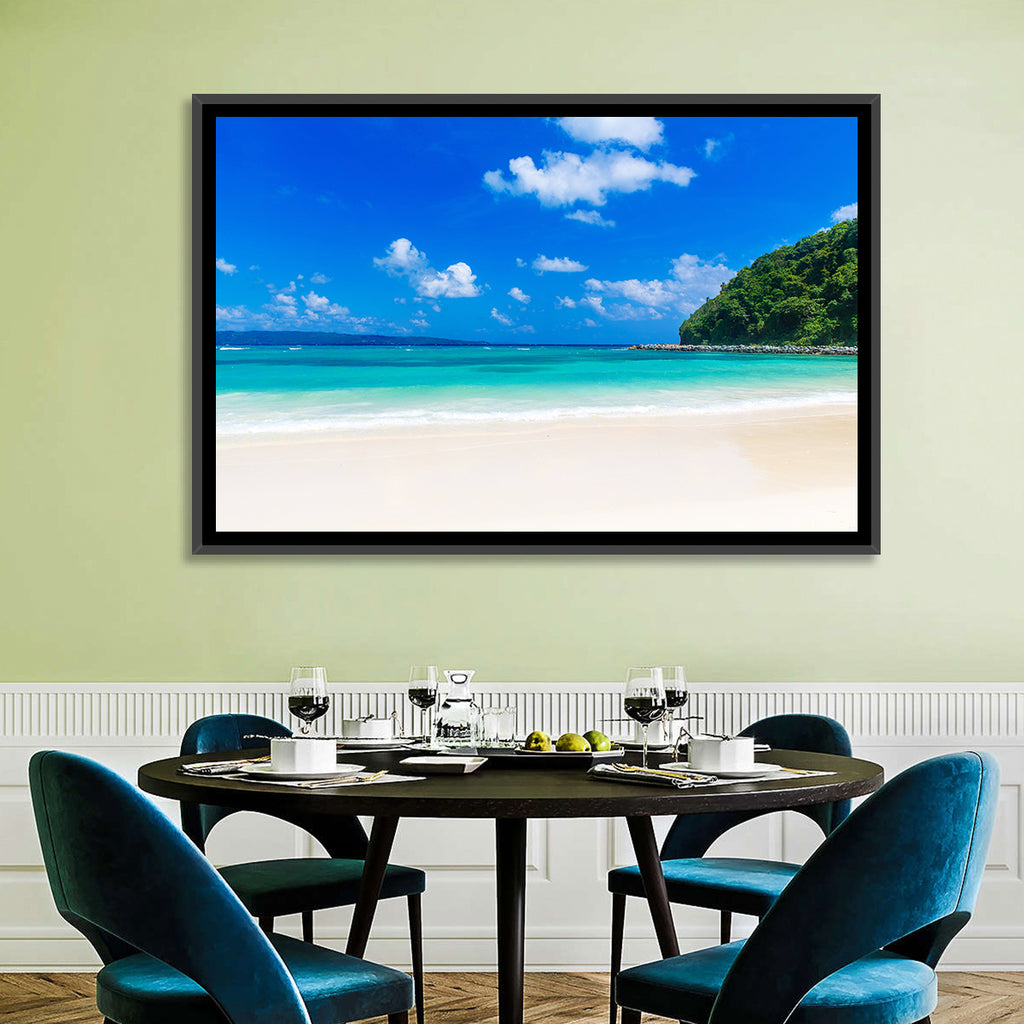 Turquoise Tropical Beach Scene Wall Art