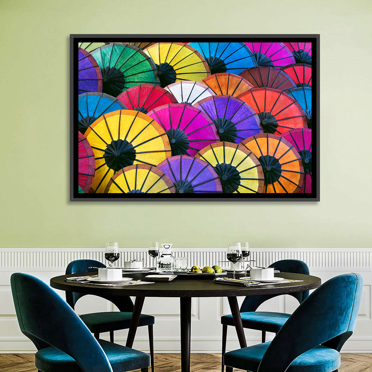 Vibrant Market Parasols Wall Art