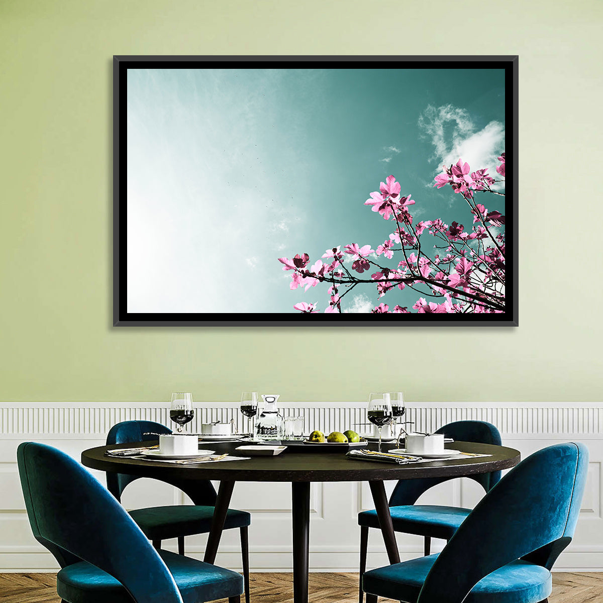 Pink Fig Tree Branches Wall Art