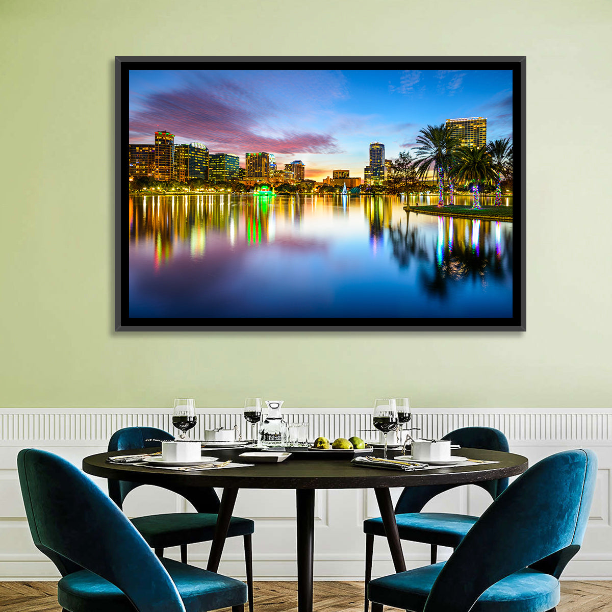 Orlando Lake Eola Skyline Wall Art