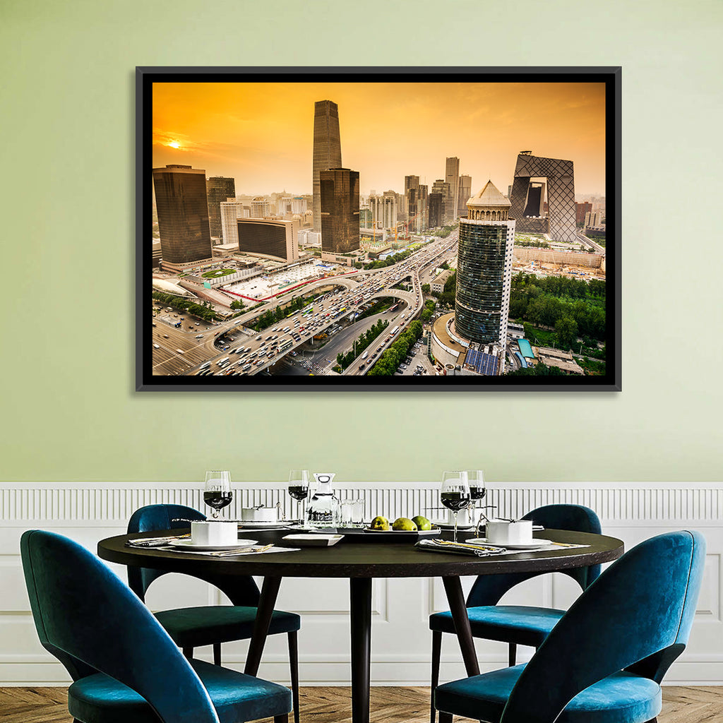 Beijing Cbd Skyline at Sunset Wall Art