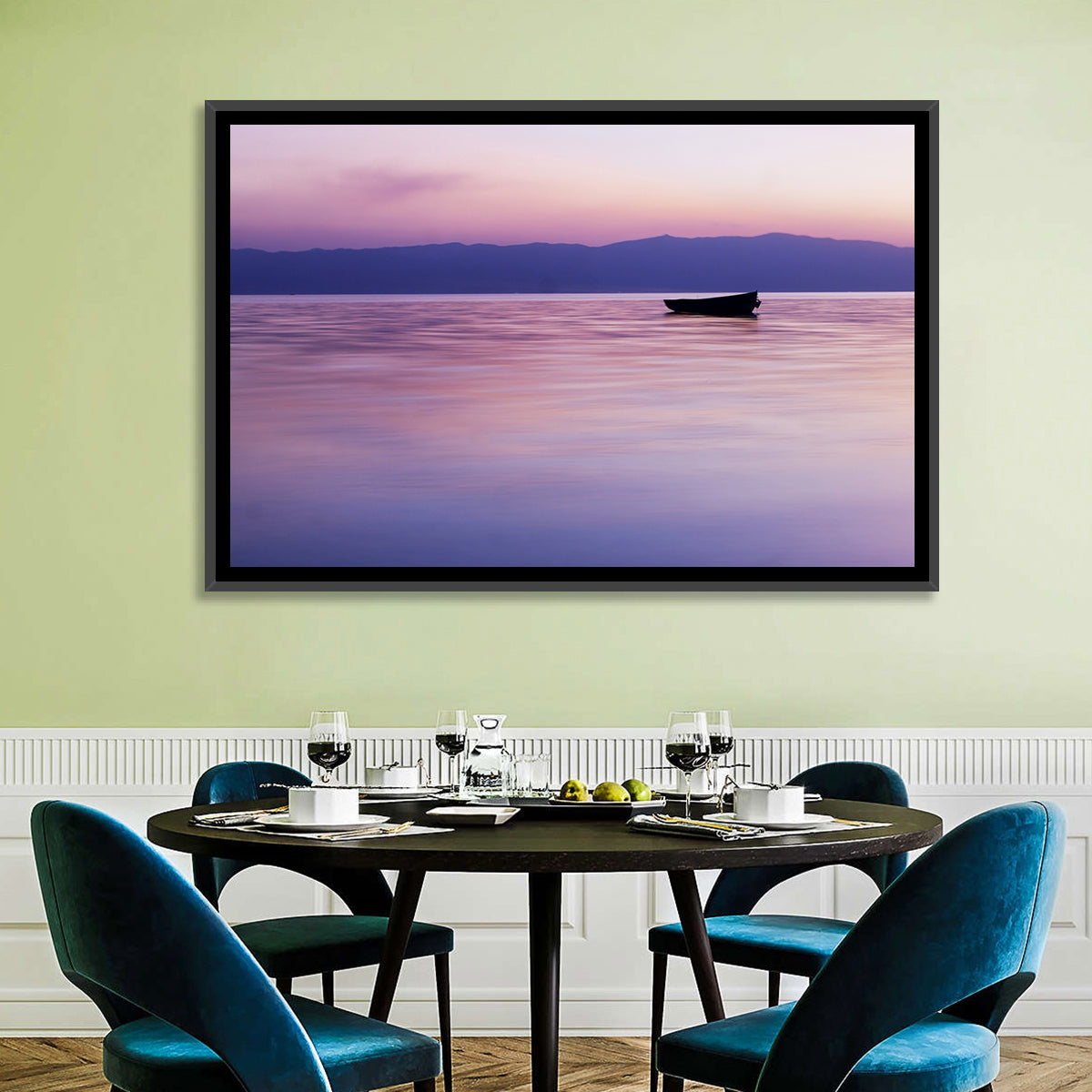Lavender Lake Ohrid Sunset Wall Art