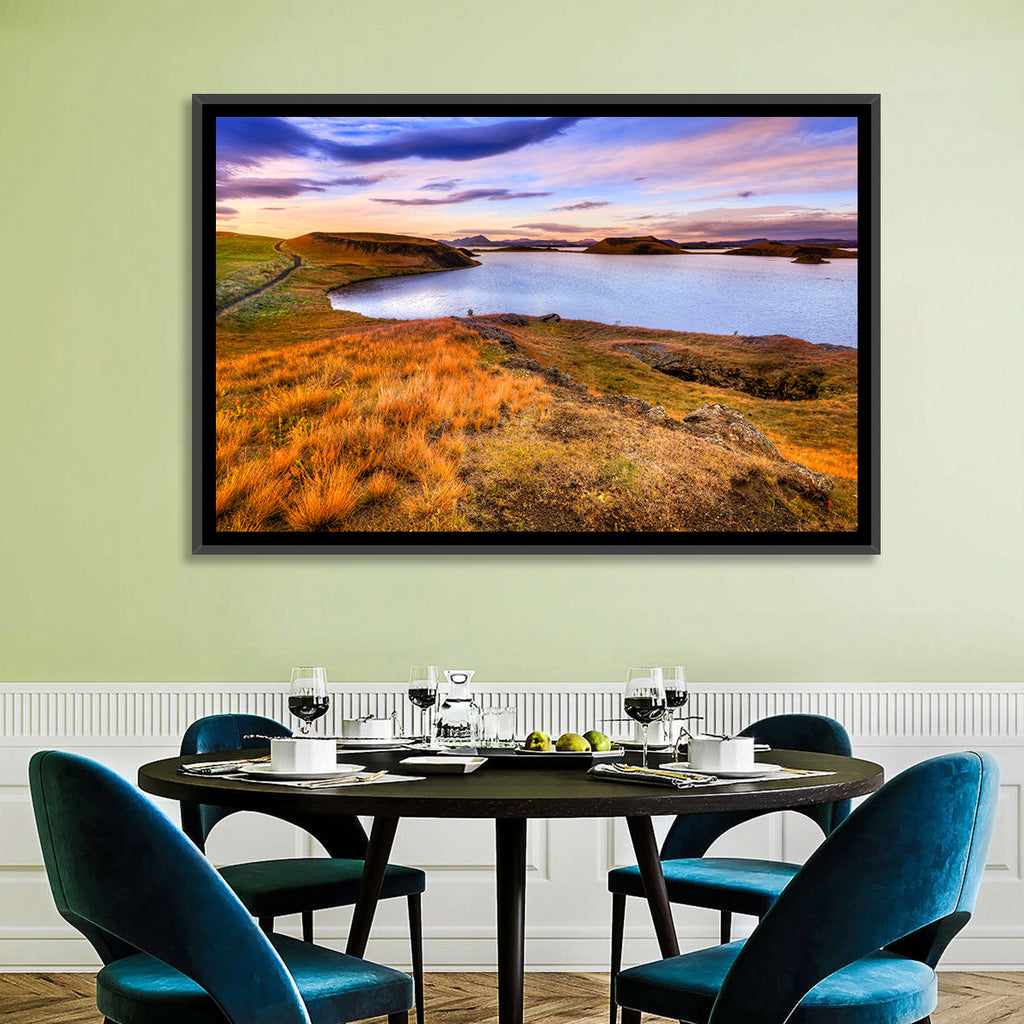 Sunset Over Lake Myvatn Wall Art