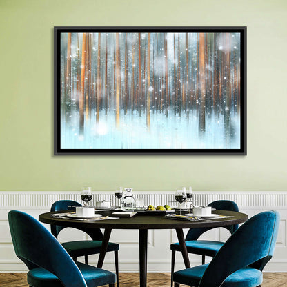 Ethereal Snowy Pine Forest Wall Art