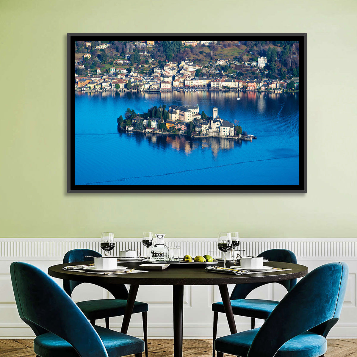 Isola San Giulio, Lake Orta Wall Art in a room, landscape