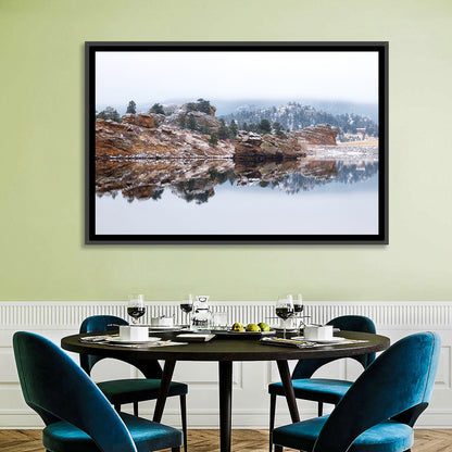 Marys Lake Foggy Reflection Wall Art