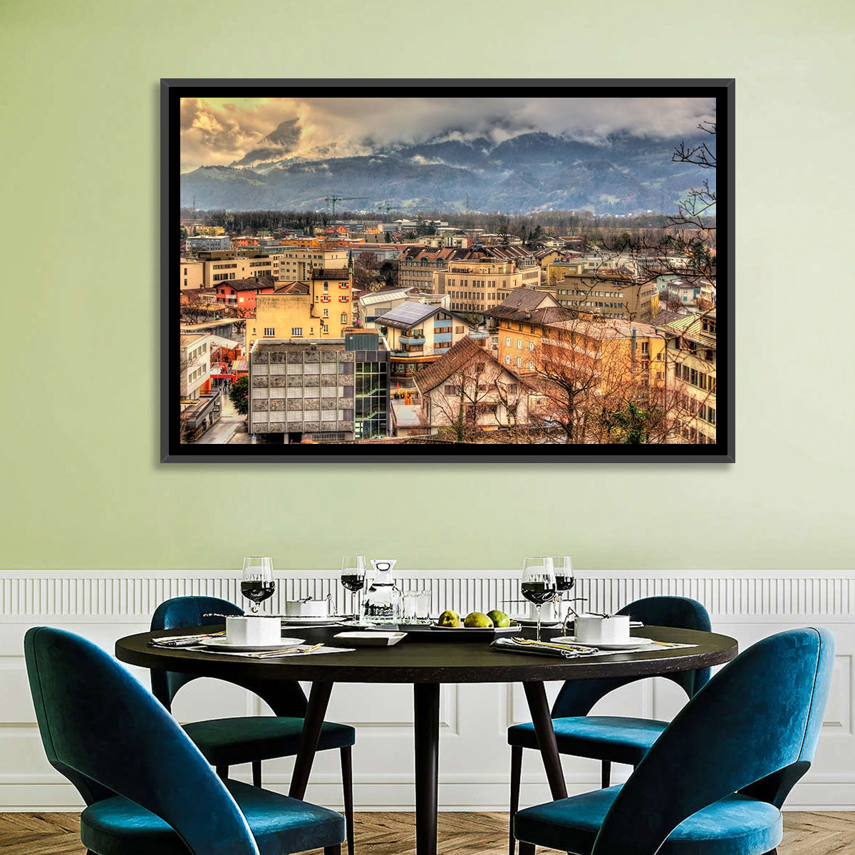 Vaduz Autumn Cityscape Wall Art