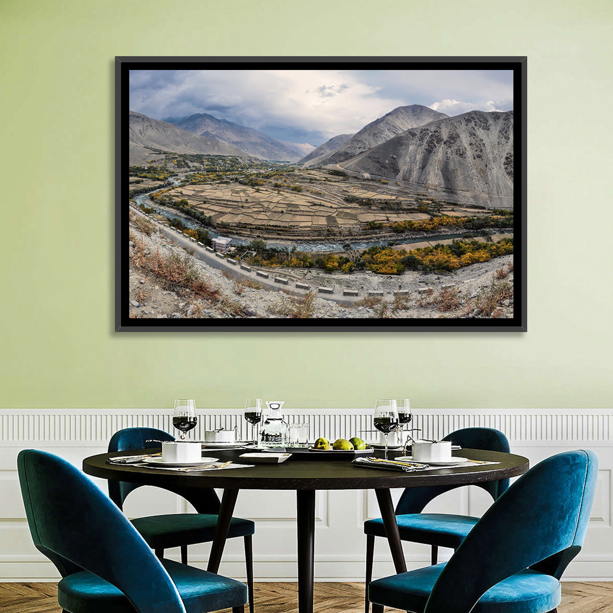 Autumn Valley, Afghanistan Wall Art in a room, landscape