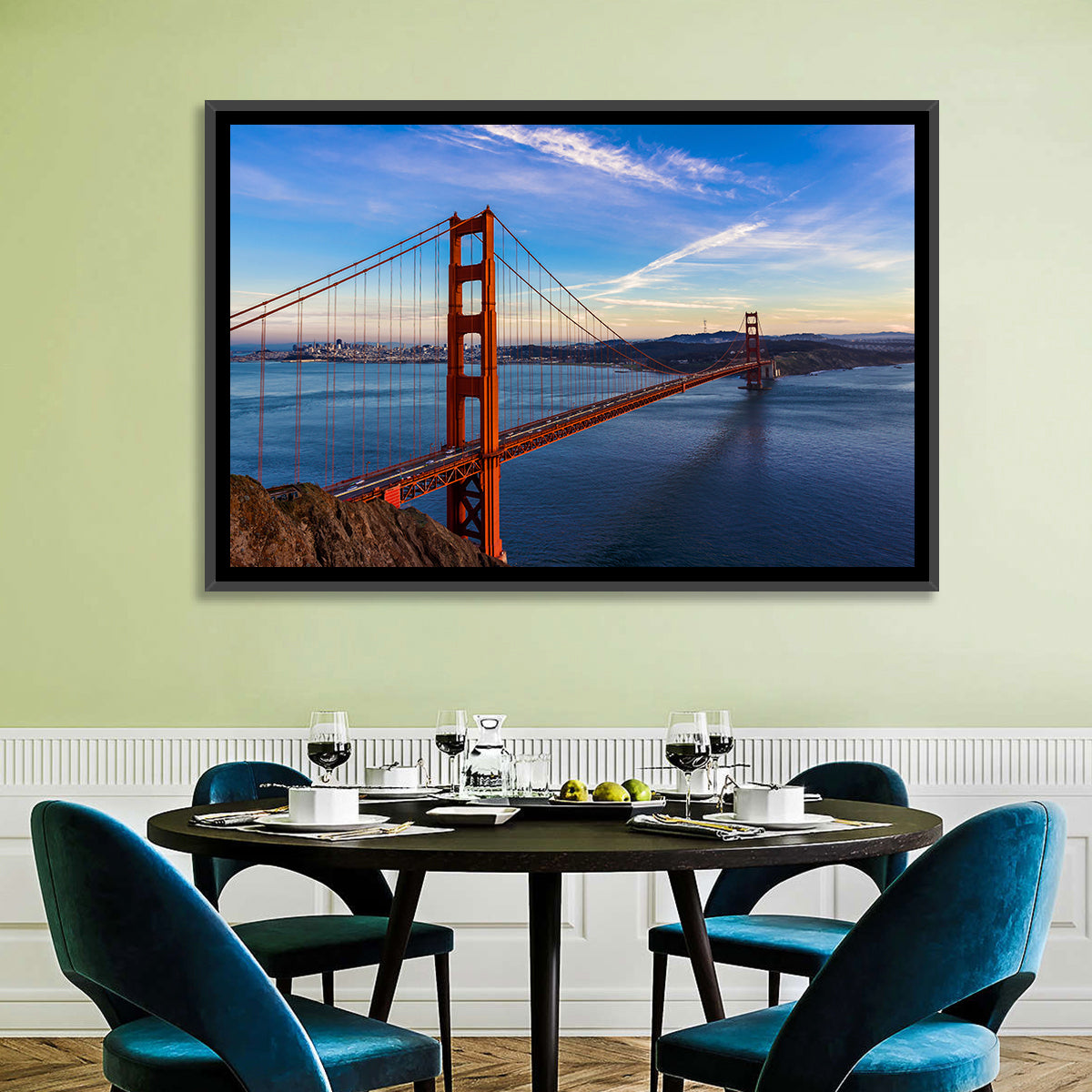 Golden Gate Bridge at Golden Hour Wall Art