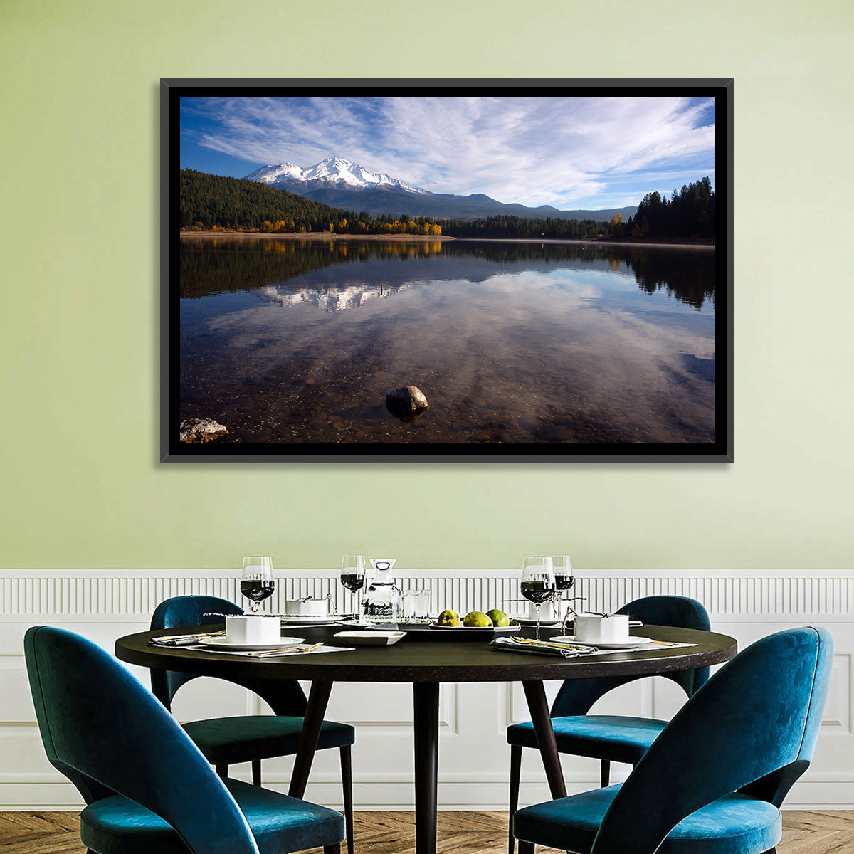 Mount Shasta Reflection at Lake Siskiyou Wall Art