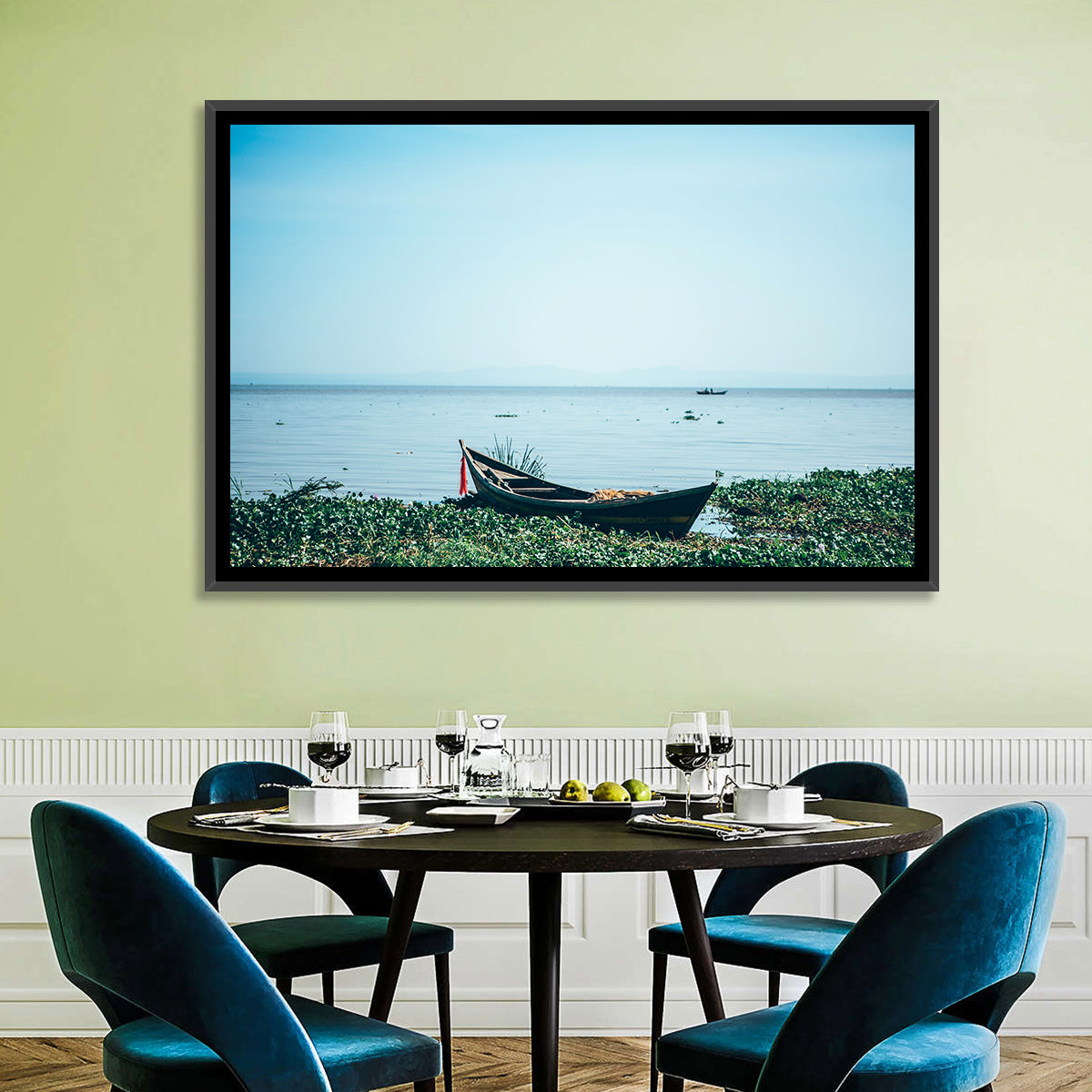 Red Ribbon Boat on Lake Victoria Wall Art