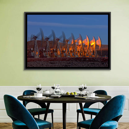 Oil Pump Jacks at Dusk Wall Art