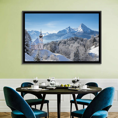 Maria Gern Church and Watzmann in Winter Wall Art