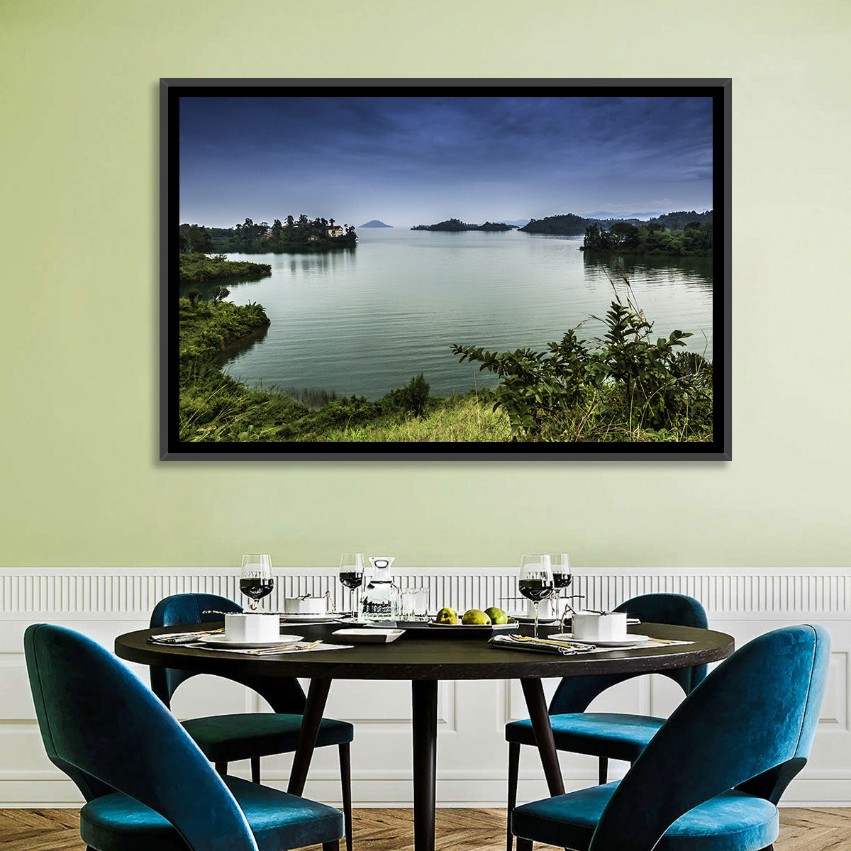 Lake Kivu Overcast Landscape Wall Art