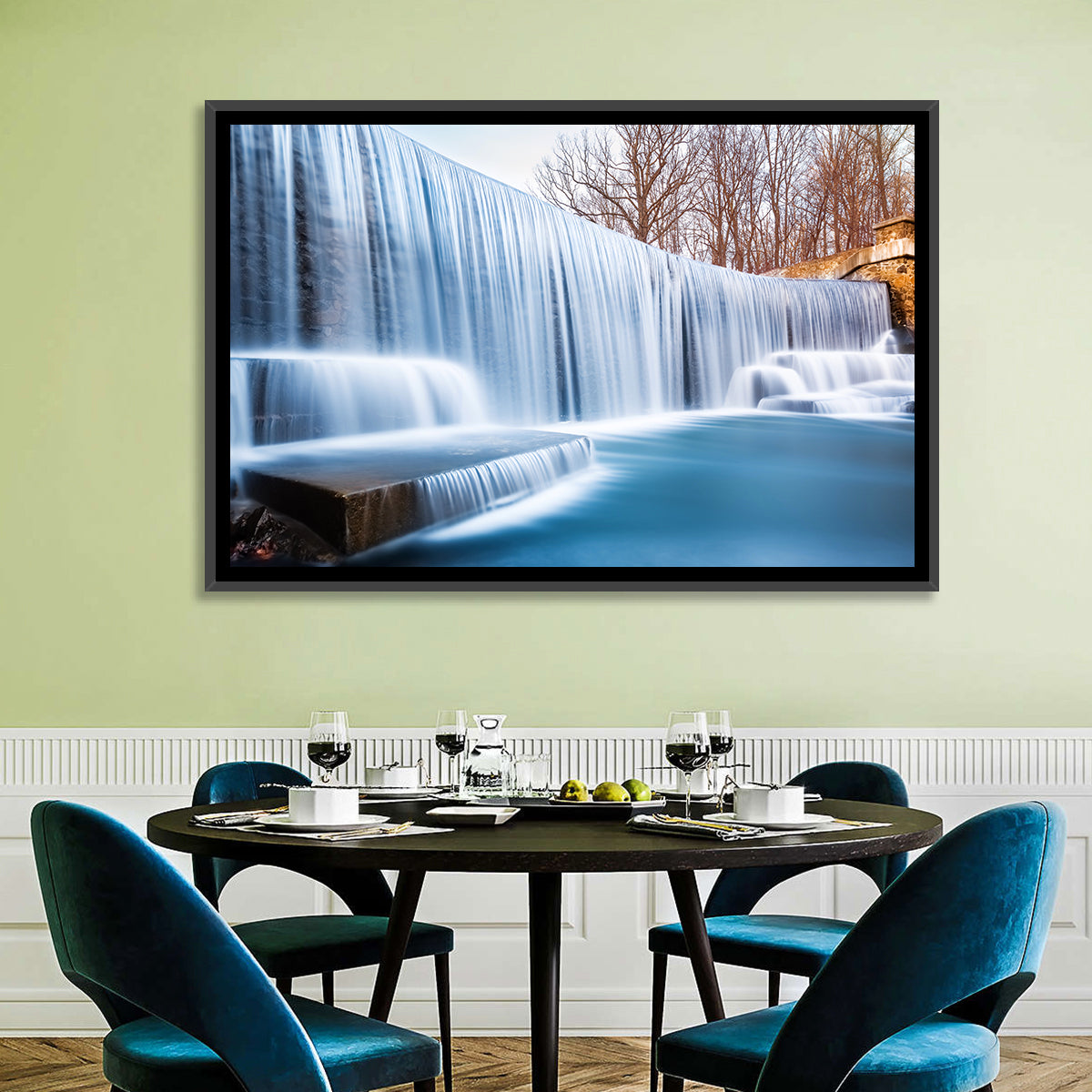 Seeley's Pond Winter Waterfall Wall Art