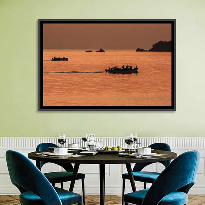 Lake Malawi Sailboats at Sunset Wall Art