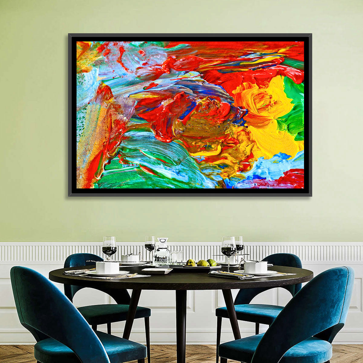Palette Knife Color Study Wall Art in a room, landscape