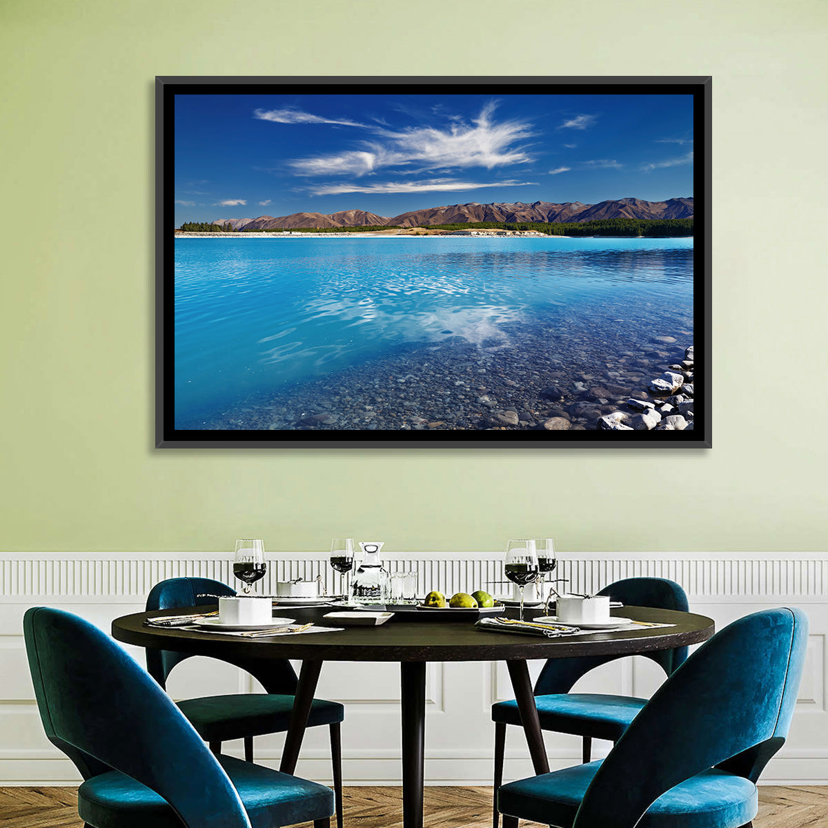 Lake Pukaki Pebble Shore Wall Art