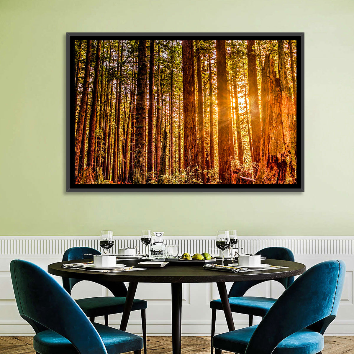 Golden Hour Redwood Sunburst Wall Art
