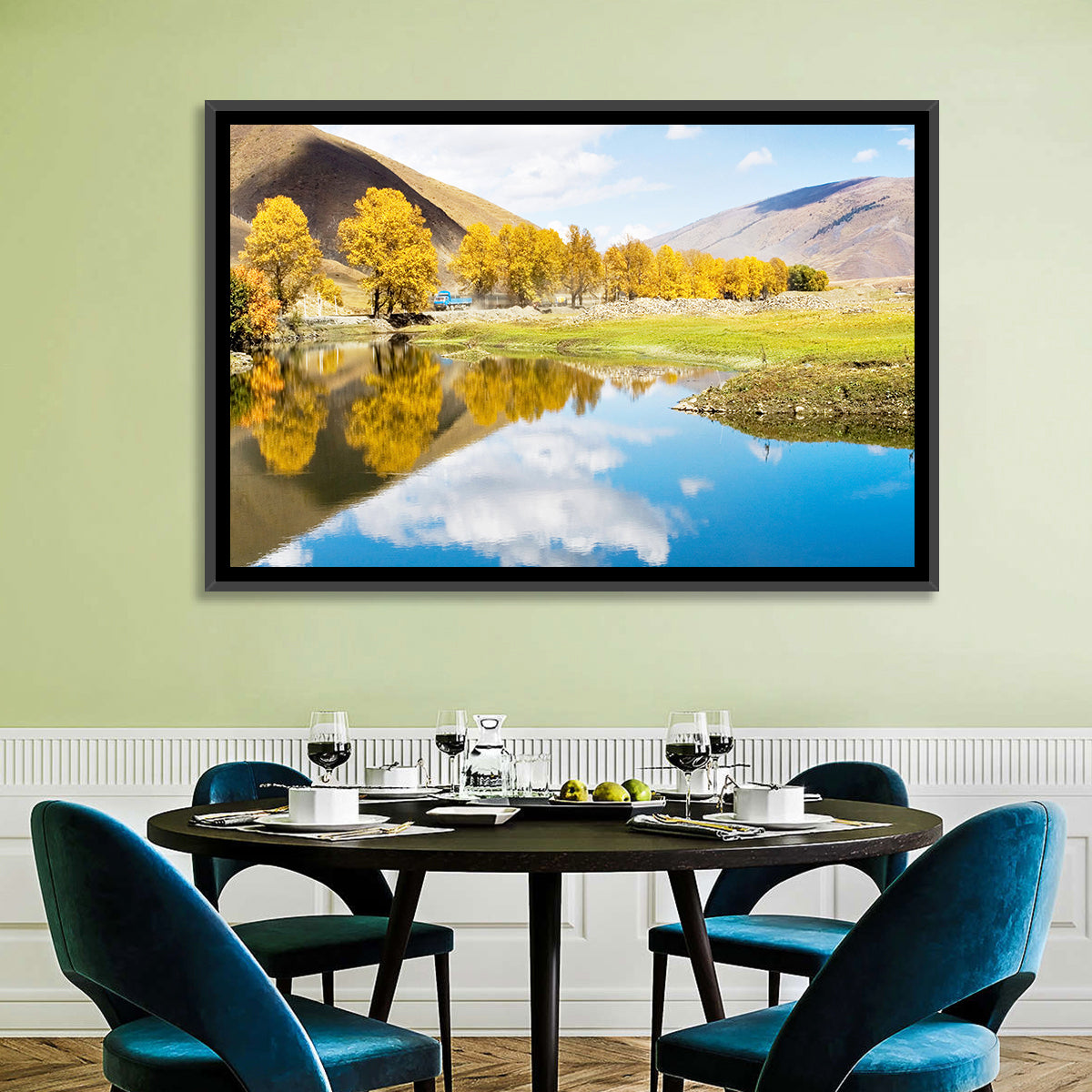 Chanxi Autumn Reflection Road Wall Art
