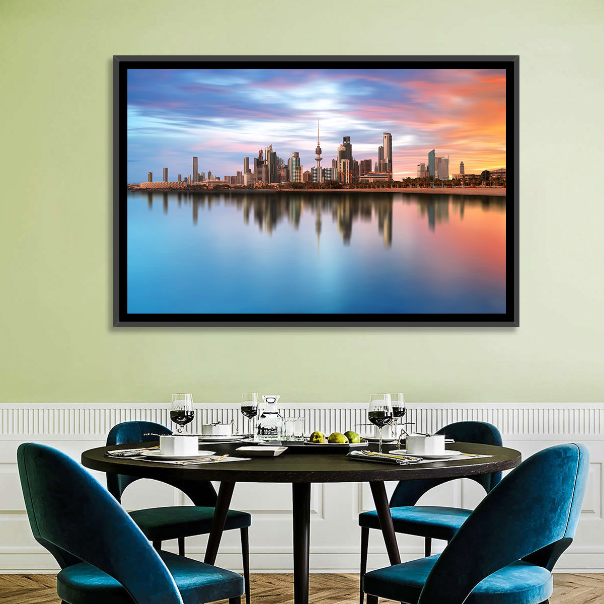 Kuwait City Skyline at Sunset Wall Art