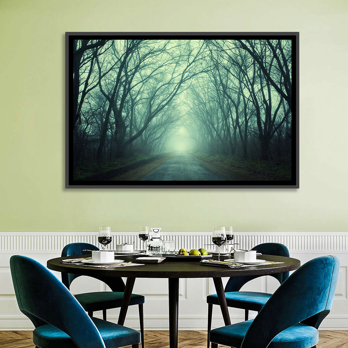 Foggy Forest Pathway Wall Art