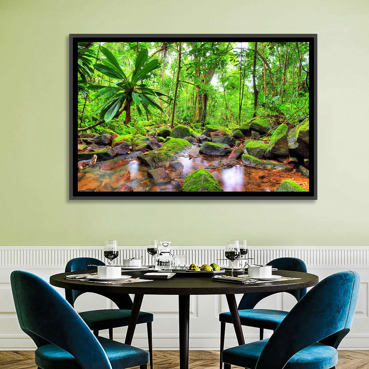 Mossy Rainforest Stream Wall Art