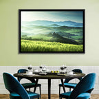 Misty Rolling Hills with Cypresses Wall Art