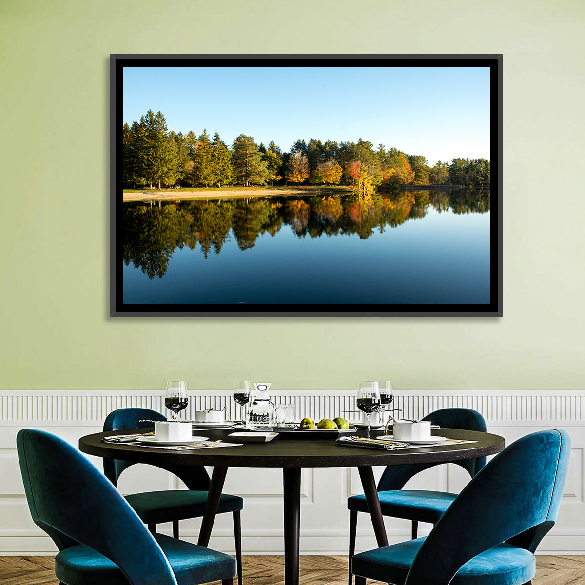 Lake Shaftsbury Autumn Reflection Wall Art