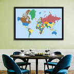 Colorful World Map Wall Art