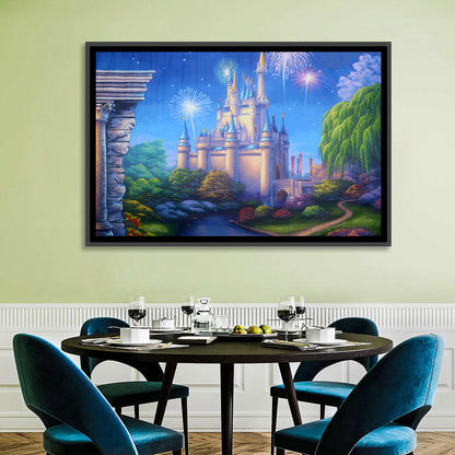 Cinderella Castle Fireworks Illustration Wall Art