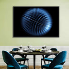Glowing Blue Textured Sphere Wall Art