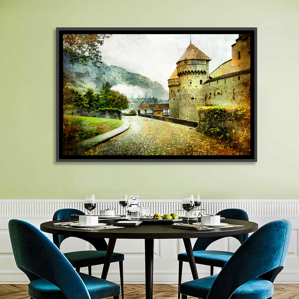 Autumn Approach to Chillon Castle Wall Art