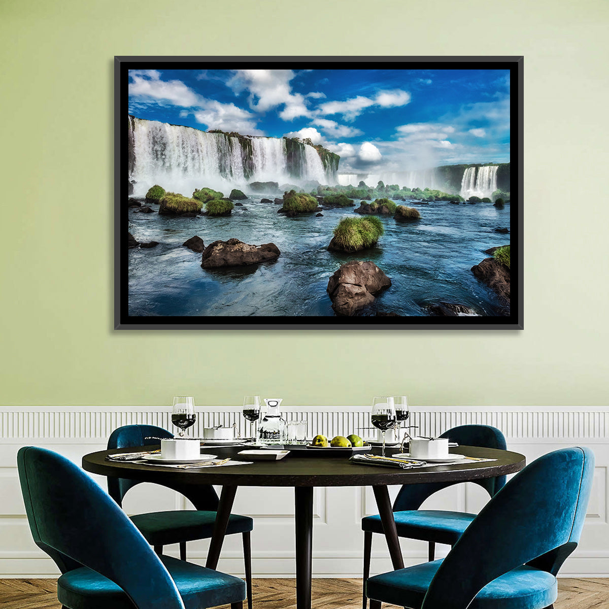 Iguazu Falls Vista Wall Art in a room, landscape