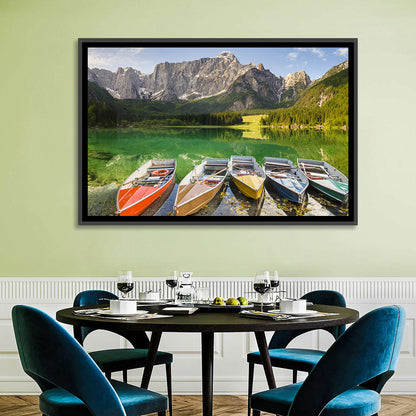 Five Boats at Lago Superiore Di Fusine Wall Art