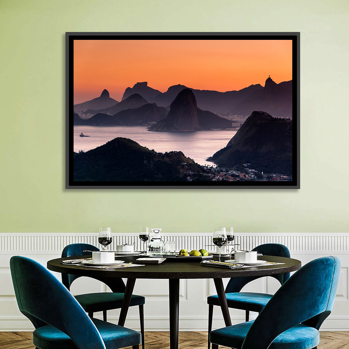 Sugarloaf and Corcovado at Sunset Wall Art