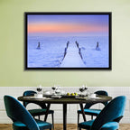 Frosted Jetty at Sunrise Wall Art