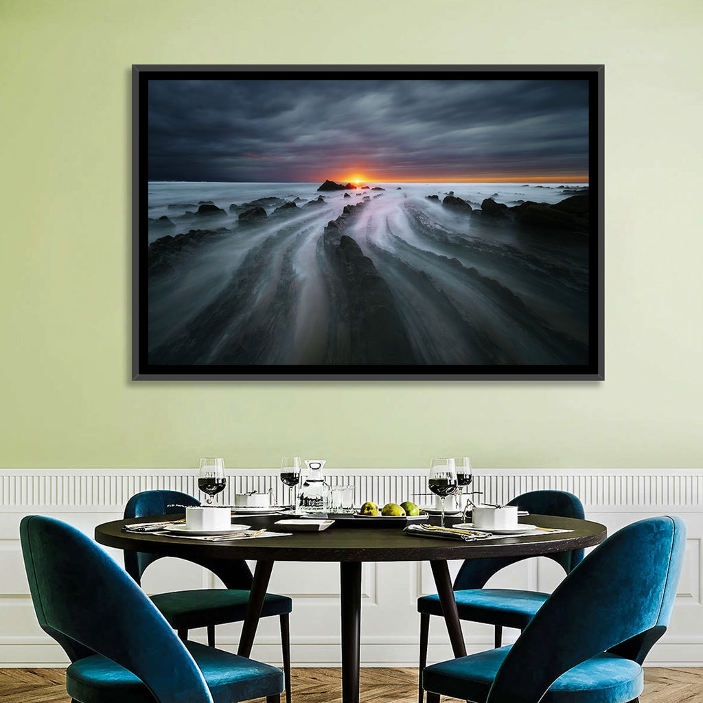 Barrika Beach Dusk Wall Art