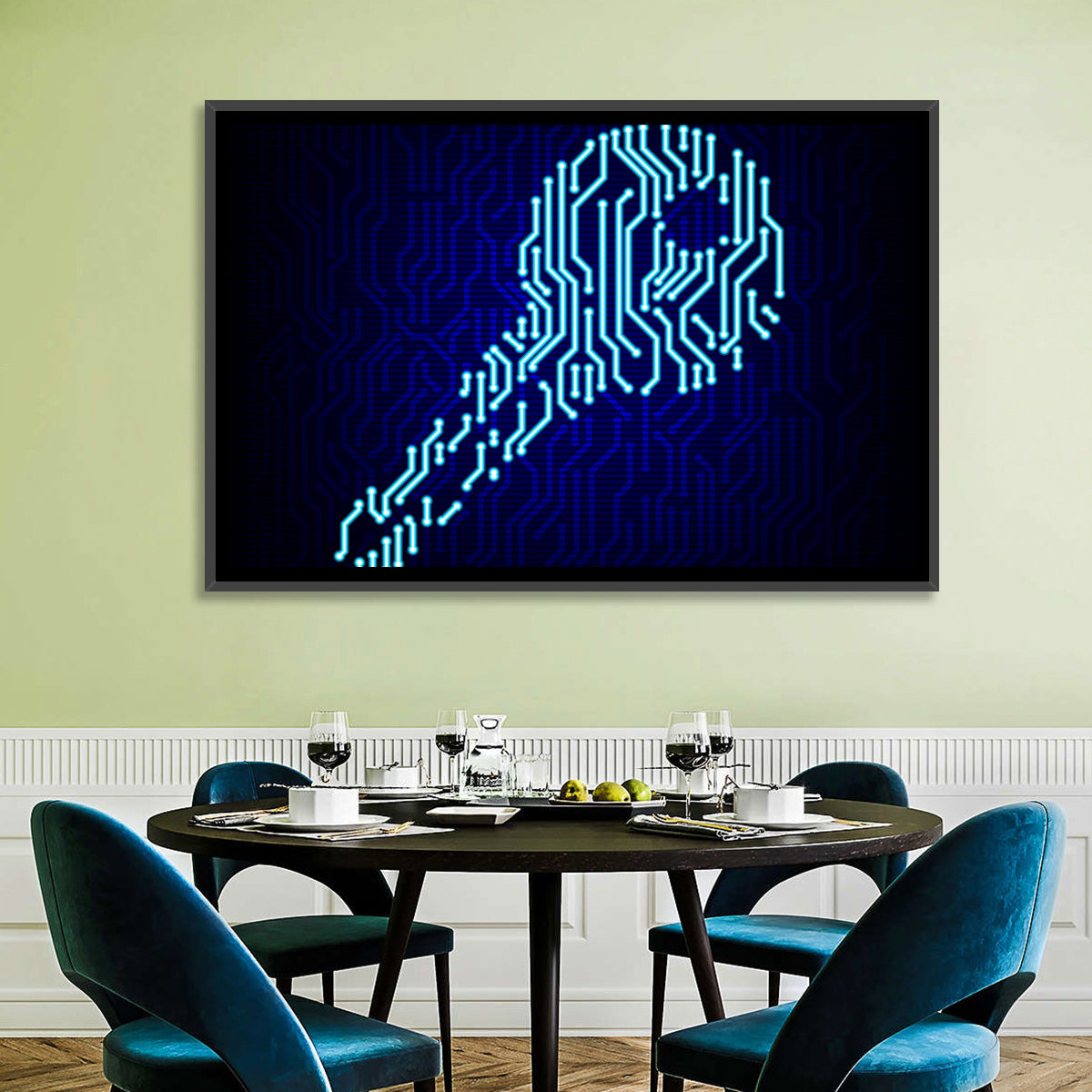 Digital Key Concept Wall Art in a room, landscape
