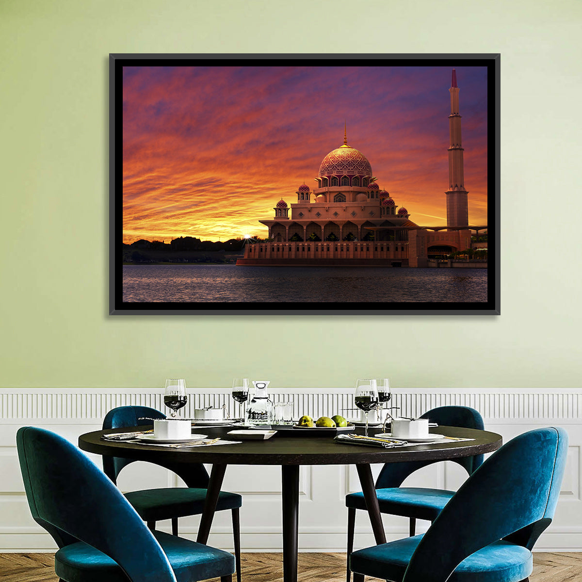 Putra Mosque at Sunset Wall Art in a room, landscape