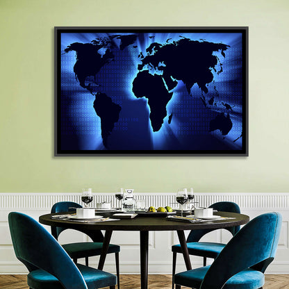 Glowing World Map Wall Art