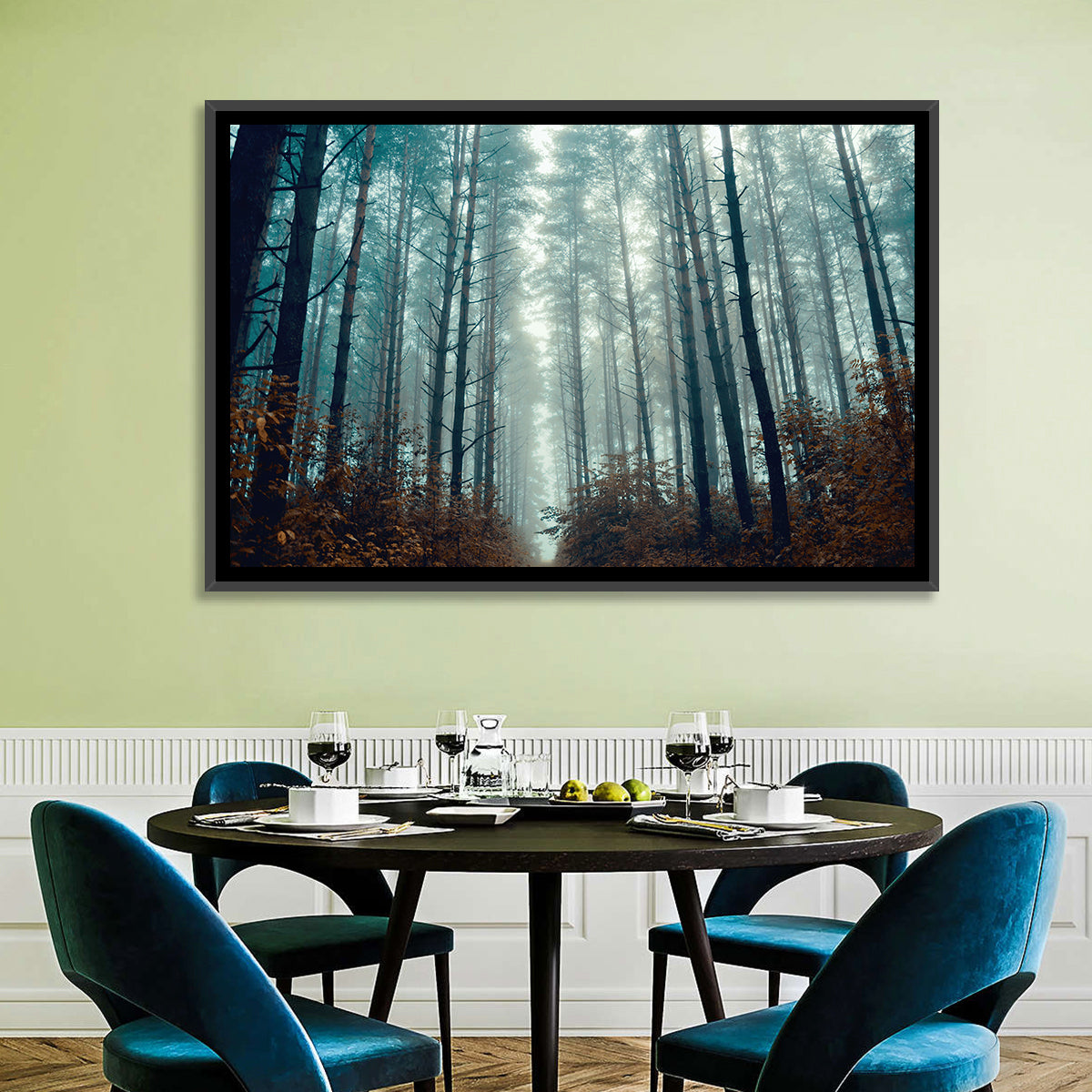 Misty Pine Forest Wall Art