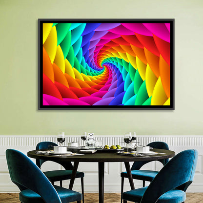 Rainbow Spiral Vortex Tunnel Wall Art
