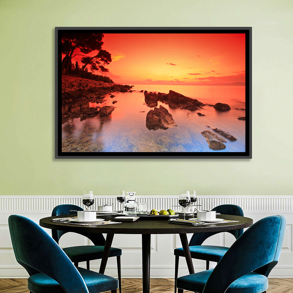 Brac Island Fiery Sunset Wall Art