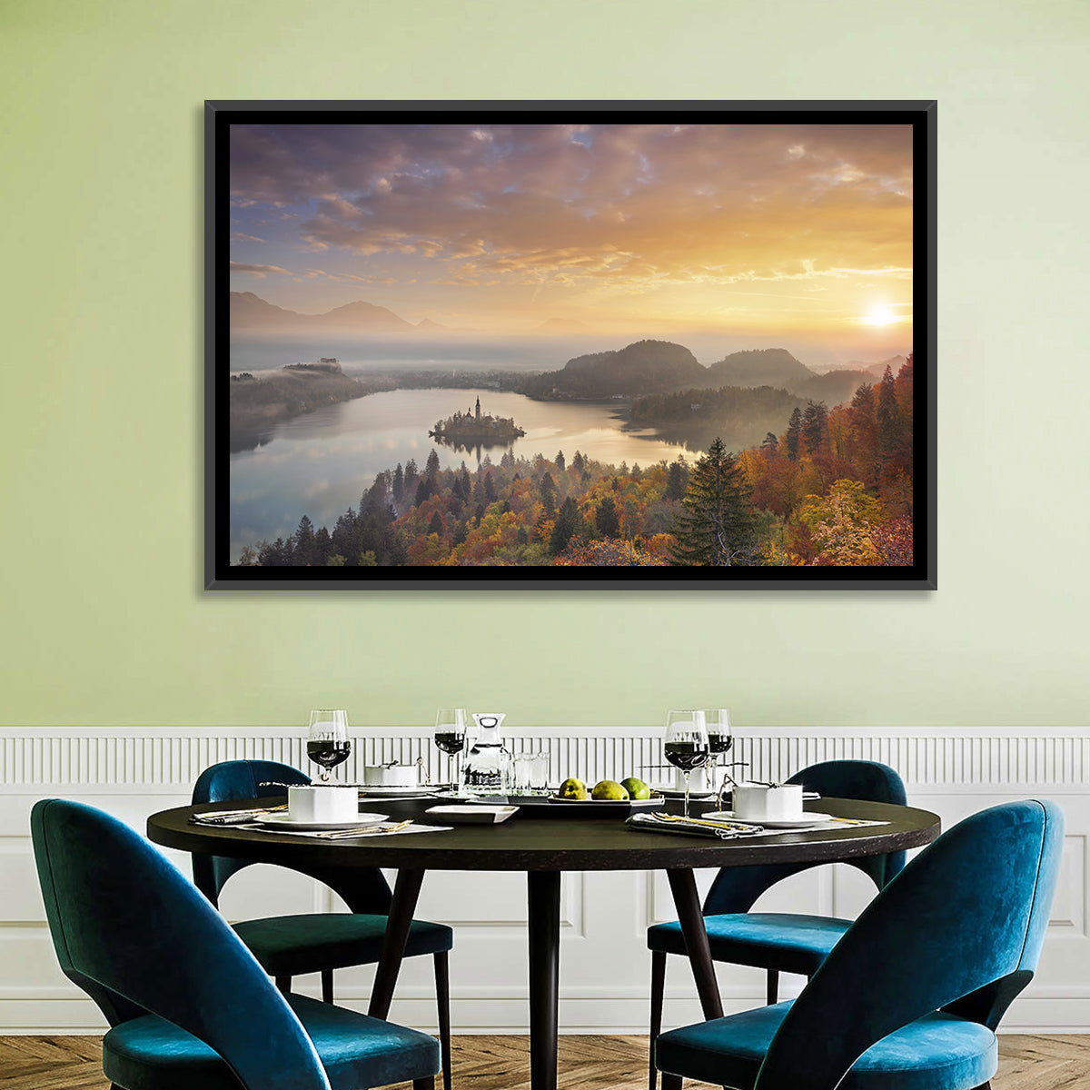 Autumn Morning at Lake Bled Wall Art